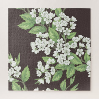 Puzzle Motif de printemps, branches vertes sans soudure.
