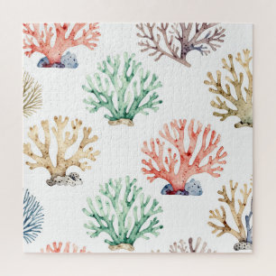 Puzzle Motif de récif de corail à l'aquarelle