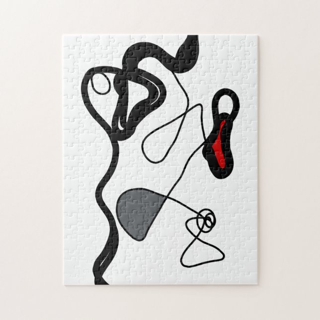 Puzzle Motif de rétention : Abstrait noir, blanc, gris et (Vertical)