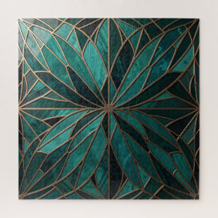 Puzzle Motif de starburst géométrique doré Art Déco Luxe