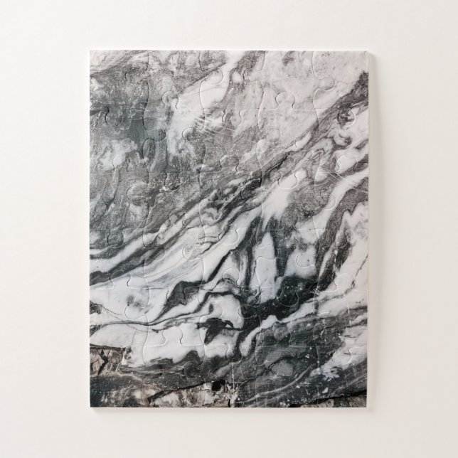 Puzzle Motif de texture noir et Marbre blanc (Vertical)