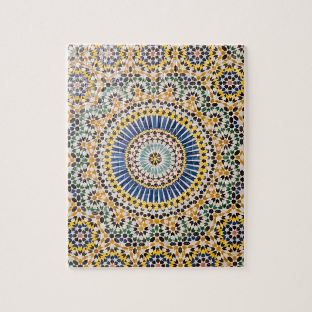 Puzzle motif de tuiles géométriques, Maroc (Vertical)