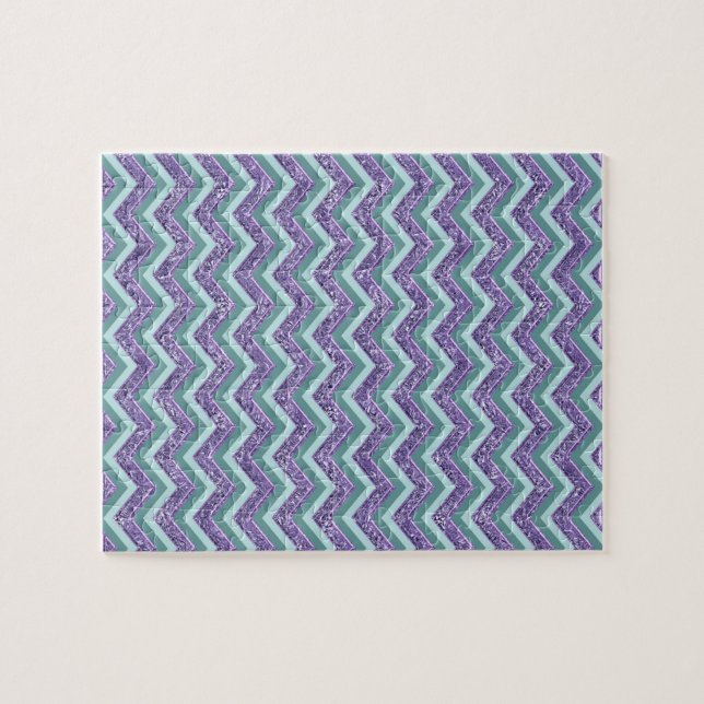 Puzzle Motif de verre Amethyst Zigzag (Horizontal)