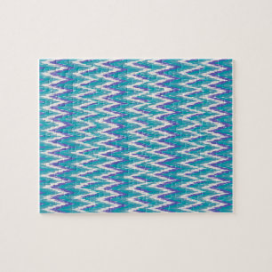 Puzzle Motif de zigzag d'iKat de Teal et d'améthyste