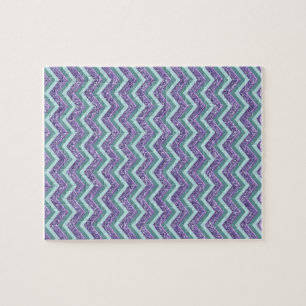 Puzzle Motif de zigzag en verre d'améthyste