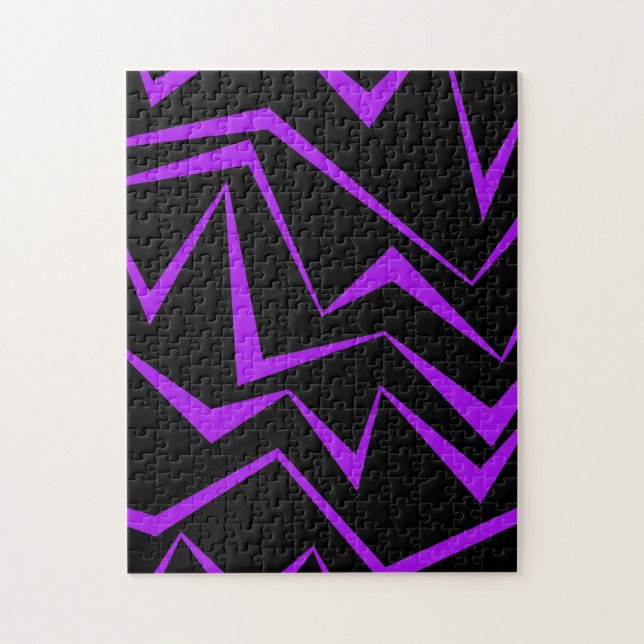 Puzzle motif de zigzag géométrique Abstrait, audacieux et (Vertical)