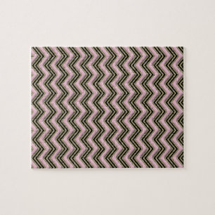 Puzzle Motif de zigzag noir et rose