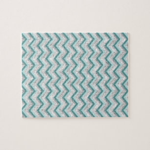 Puzzle Motif de zigzag turquoise et en cristal