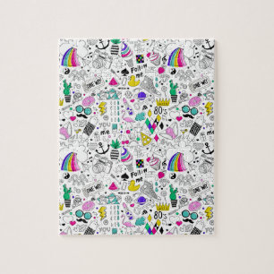 Puzzle Motif des années 80 de couleur mignonne