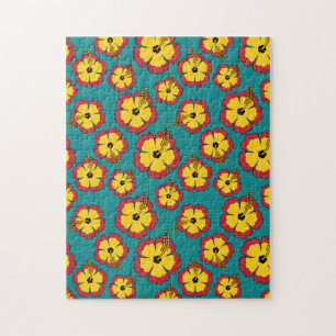 Puzzle Motif des fleurs tropicales de l'Hibiscus rouge ja