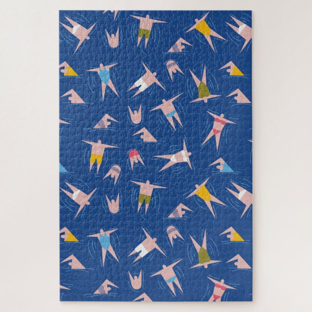 Puzzle Motif des gens de natation (Vertical)