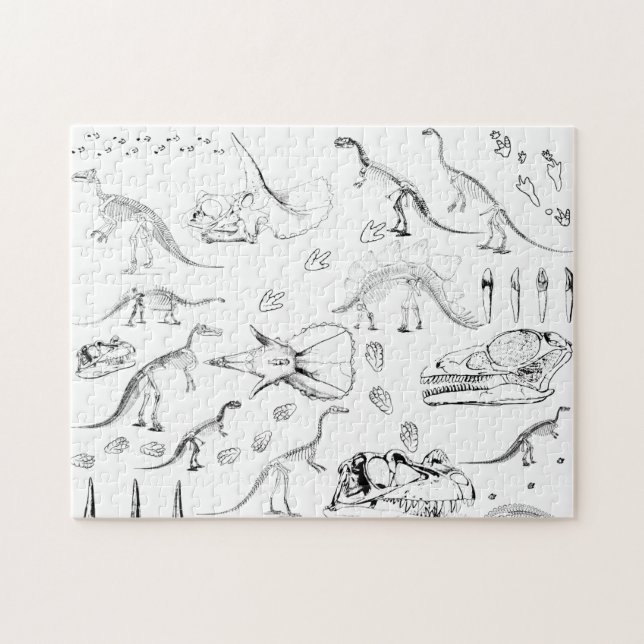 Puzzle Motif des os fossiles de dinosaures (Horizontal)