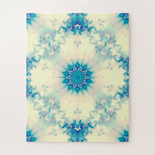 Puzzle Motif d'hiver Frosty Blue Snowflake (Vertical)