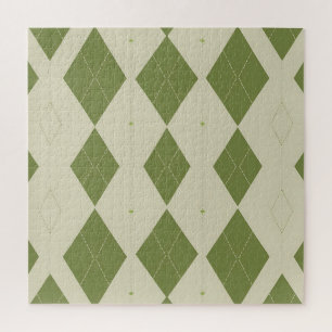 Puzzle Motif diamant Argyle vert olive