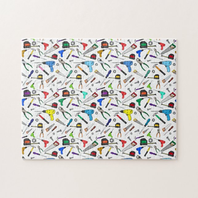 Puzzle Motif d'illustrations de matériel et d'outils amus (Horizontal)