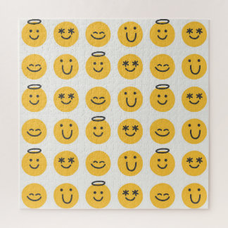 Puzzle Motif Emoji Joyeux tiré à la main