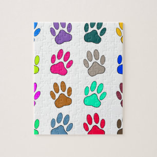 Puzzle Motif Empreinte de patte de chien multicolore