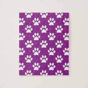 Puzzle Motif empreinte de patte violet et blanc