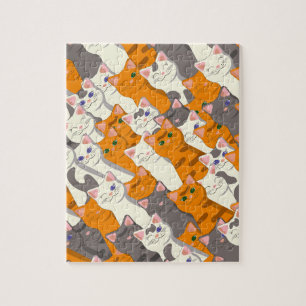 Puzzle Motif en diagonale du chat noir blanc gingembre