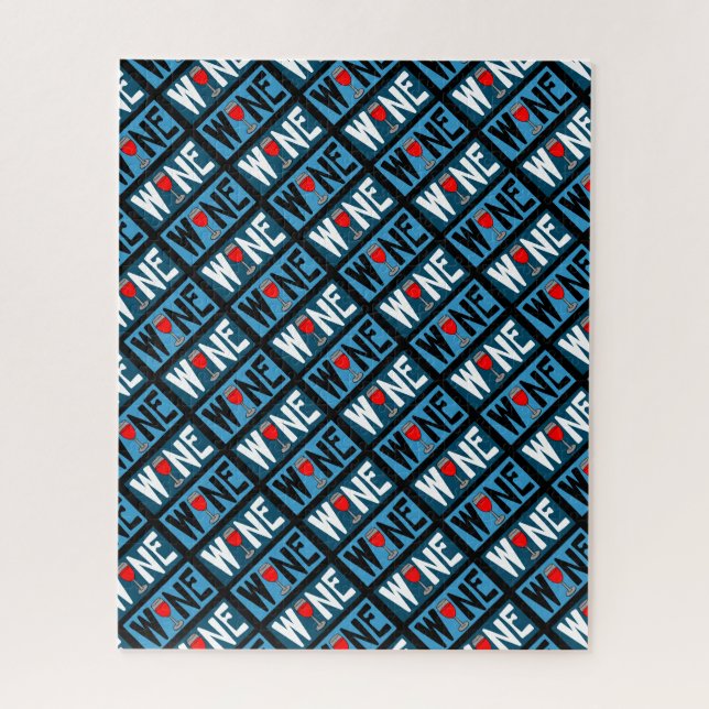 Puzzle Motif en verre de vin rouge (Vertical)
