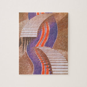 Puzzle Motif escalier Art Déco vintage jazz Pochoir