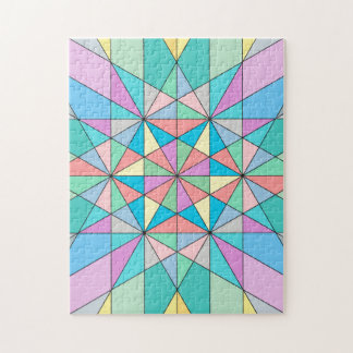 Puzzle Motif étoile triangle mosaïque pastel coloré