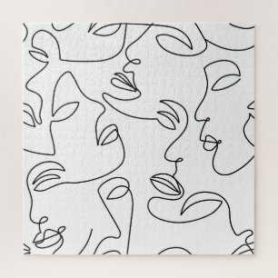 Puzzle Motif face Abstrait d'une ligne