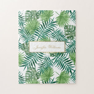 Puzzle Motif Feuille de la forêt tropicale.        