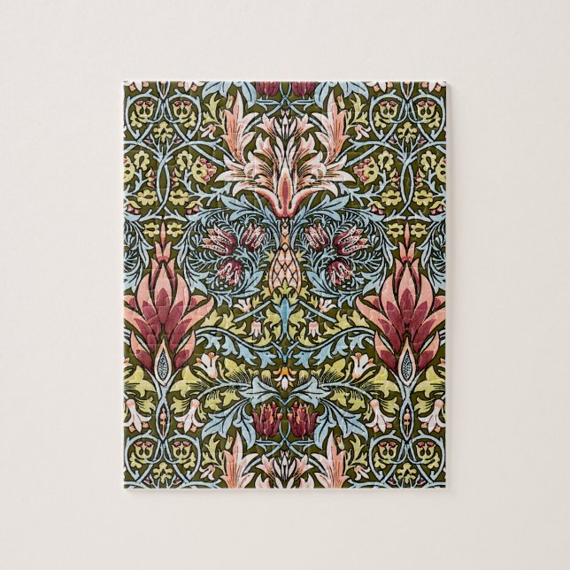 Puzzle Motif floral à tête de serpent de William Morris (Vertical)