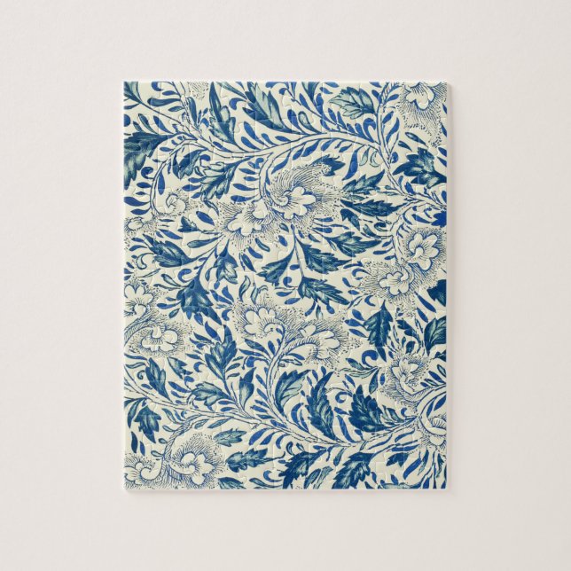 Puzzle Motif Floral bleu Antique Design asiatique (Vertical)