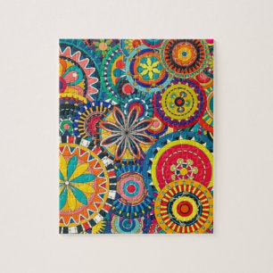 Puzzle Motif floral coloré lumineux de Boho