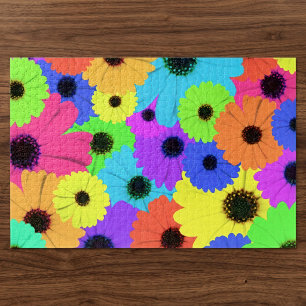 Puzzle Motif floral de marguerite psychédélique coloré