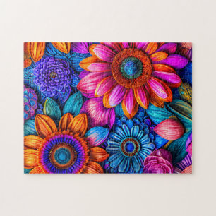 Puzzle Motif floral en style boho -