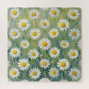 Puzzle Motif floral impressionniste de prairie de pâquere