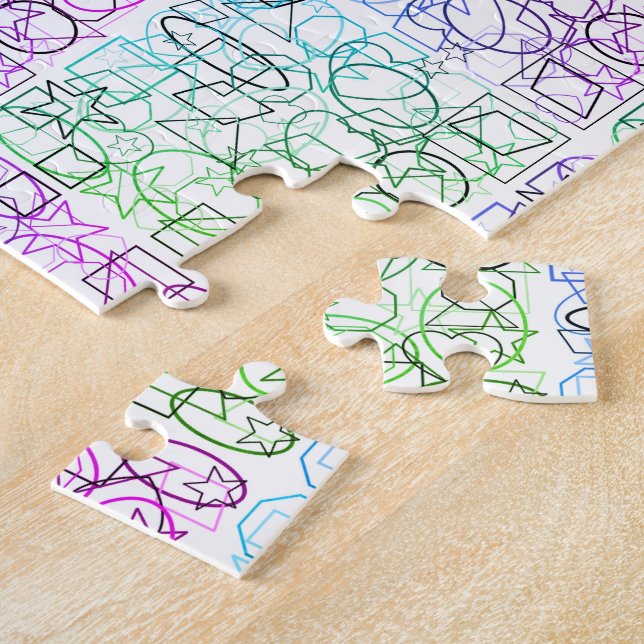 Puzzle Motif géométrique Abstrait | Carrelé et filtré | (Côté)