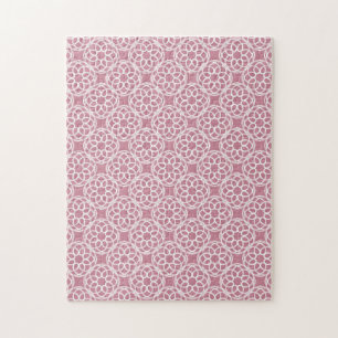 Puzzle Motif géométrique sans couture rose blanc