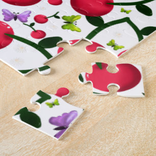 Puzzle Motif joli papillon Cerise, Fruit Kawaii brillant