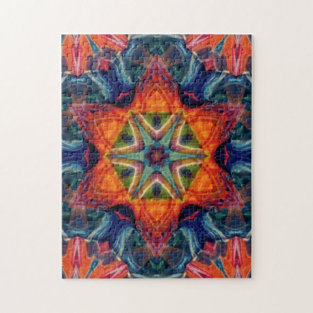 Puzzle Motif Kaleidoscope couleur psychédélique (Vertical)