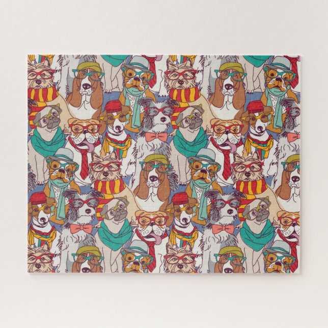 Puzzle Motif mignon de mode de chiot (Horizontal)