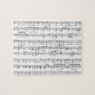 Puzzle Motif noir et blanc de musique de feuille