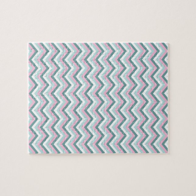 Puzzle Motif Ocean Mist Chevron (Horizontal)