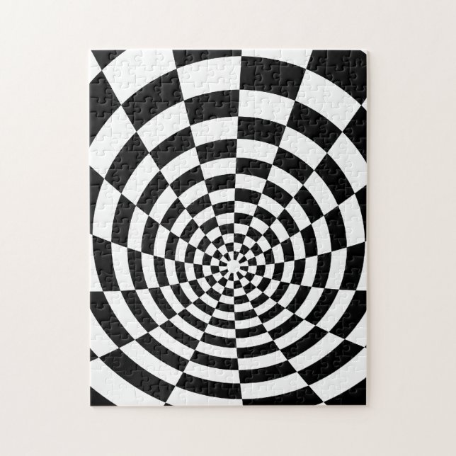 Puzzle Motif optique noir et blanc (Vertical)