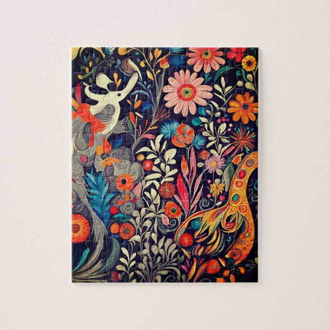 Puzzle Motif Otomi couleur Whimsical (Vertical)