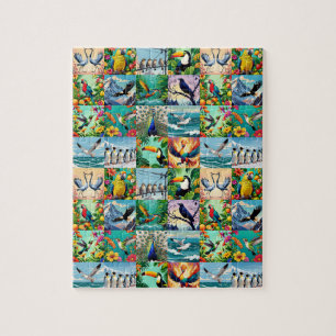 Puzzle Motif patchwork d'oiseaux