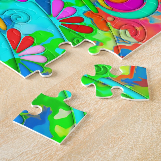 Puzzle Motif Peint À La Main Et Numériquement Art 18 (Côté)