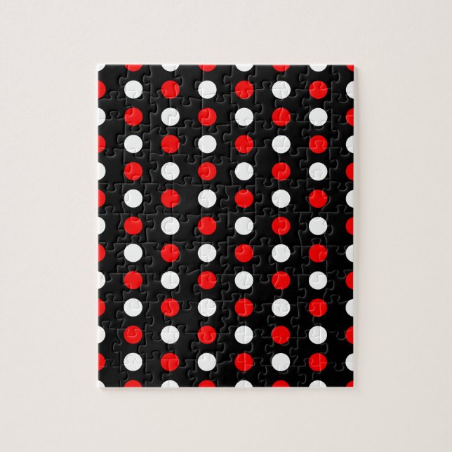 Puzzle Motif pois rouge et blanc (Vertical)