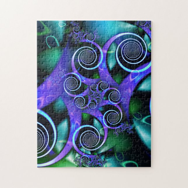 Puzzle Motif pourpre de tourbillon fractal (Vertical)