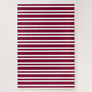 Puzzle Motif rayures blanches et bordeaux