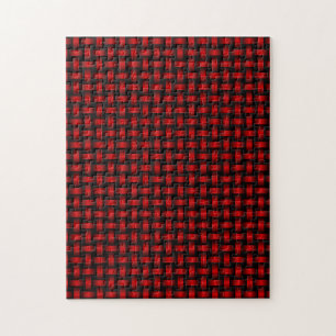 Puzzle Motif Red Black Weaver