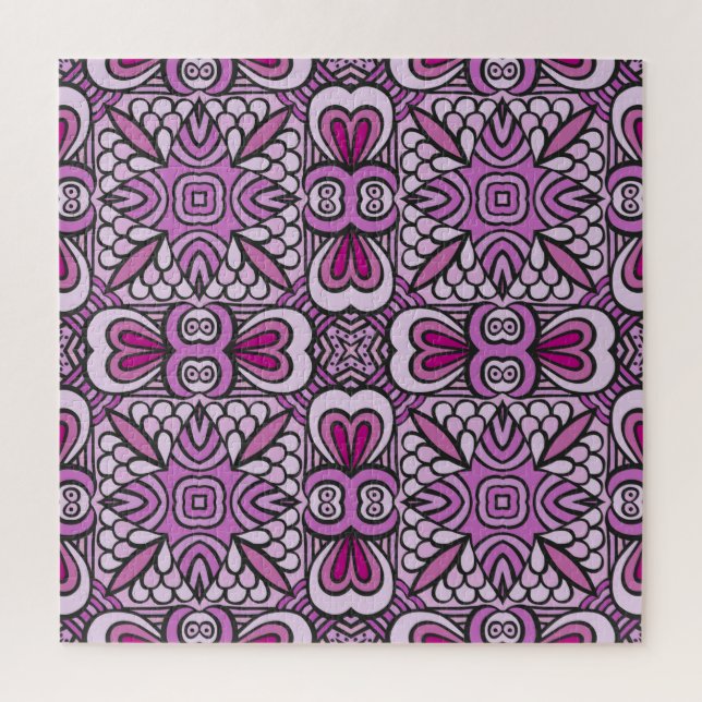Puzzle Motif rose géométrique sans couture (Vertical)